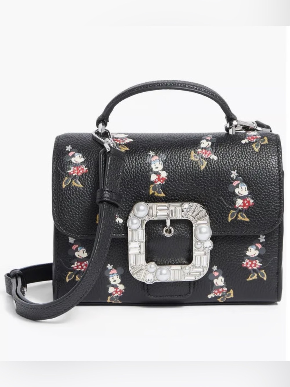 Black Minnie Mouse Print Leather Crossbody Bag Kate spade used